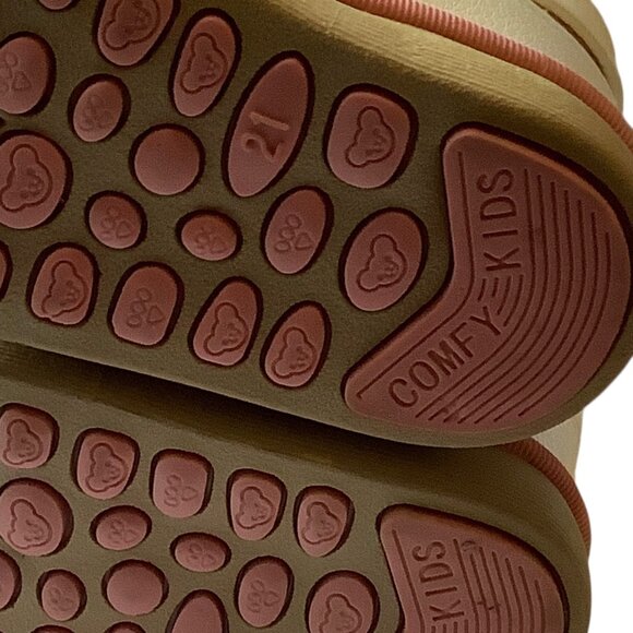 Comfy Kids Toddler Winter Boots Size 5.5 Rabbit Fur Trim Non-Slip Soles Merence - Picture 6 of 7